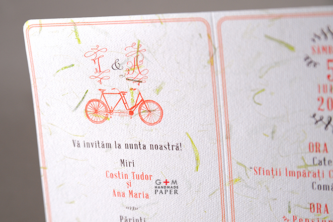 Invitatii de nunta cu bicicleta